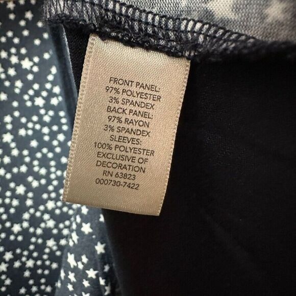 2/$30 CJ Banks Tunic Top Blouse Size 2X Stars Celestial Stretch Office Casual - Picture 11 of 11